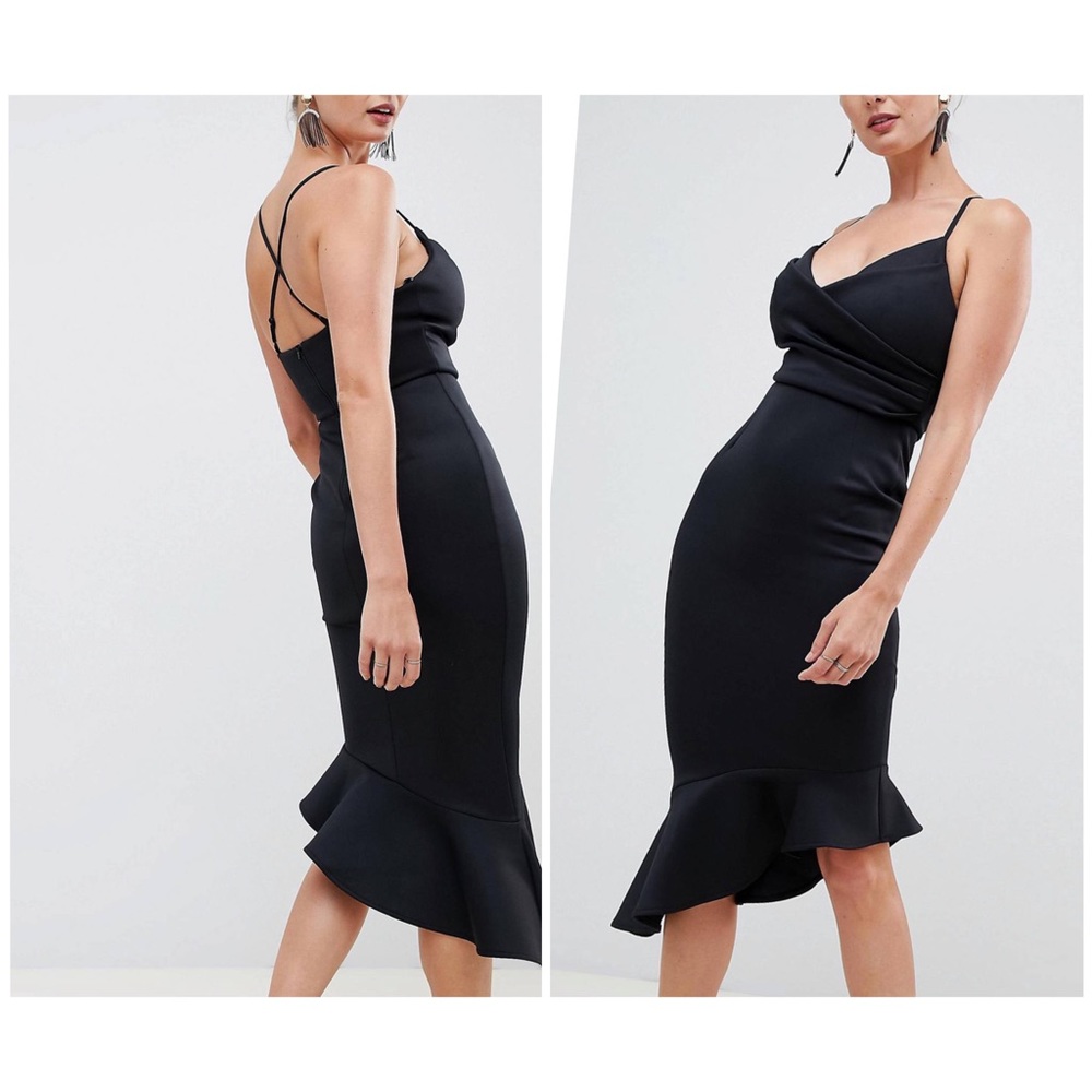 Asos design fuller bust scuba cami midi dress